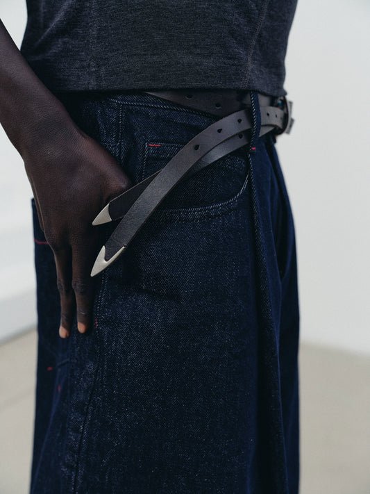 Gemstone hand-stitched belt