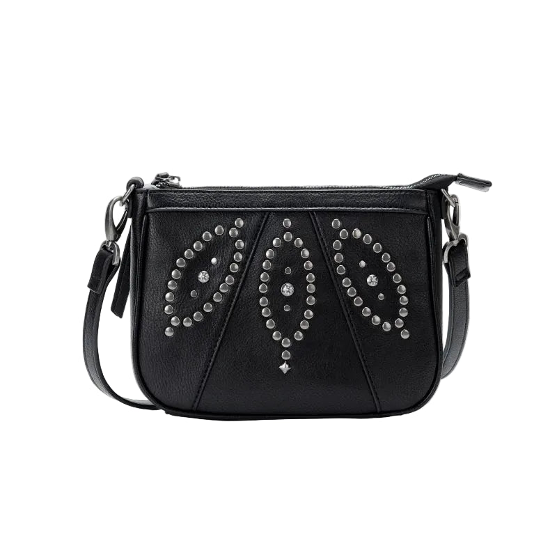 Handmade stud pattern shoulder bag