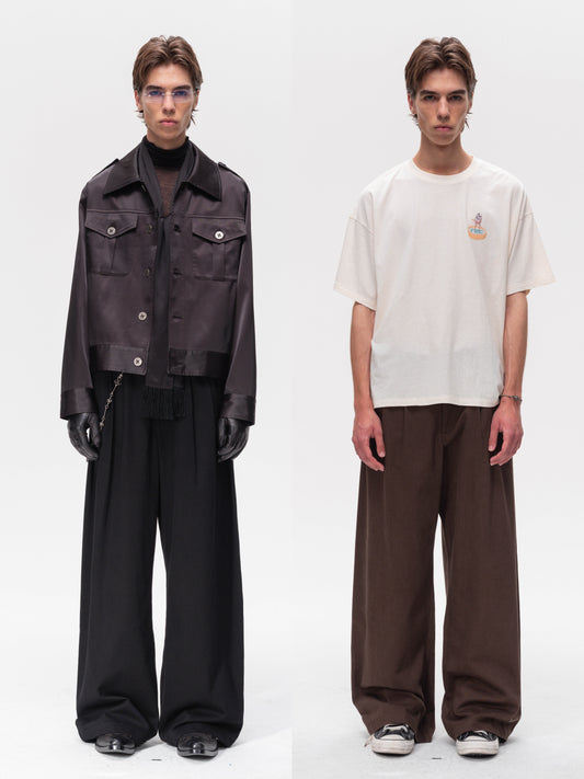 Midnight Wide-Leg Casual Pants