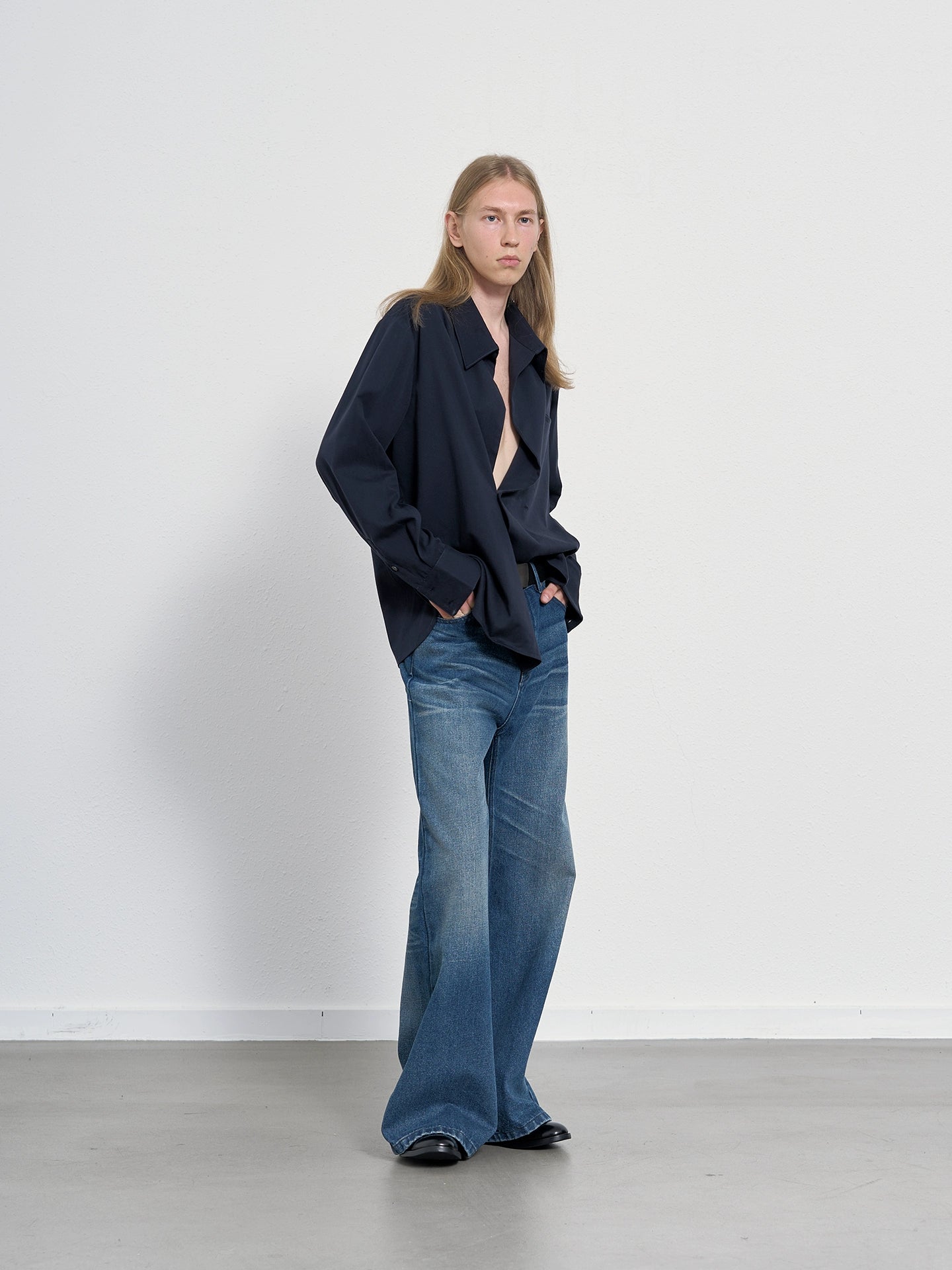 Faded bootcut jeans