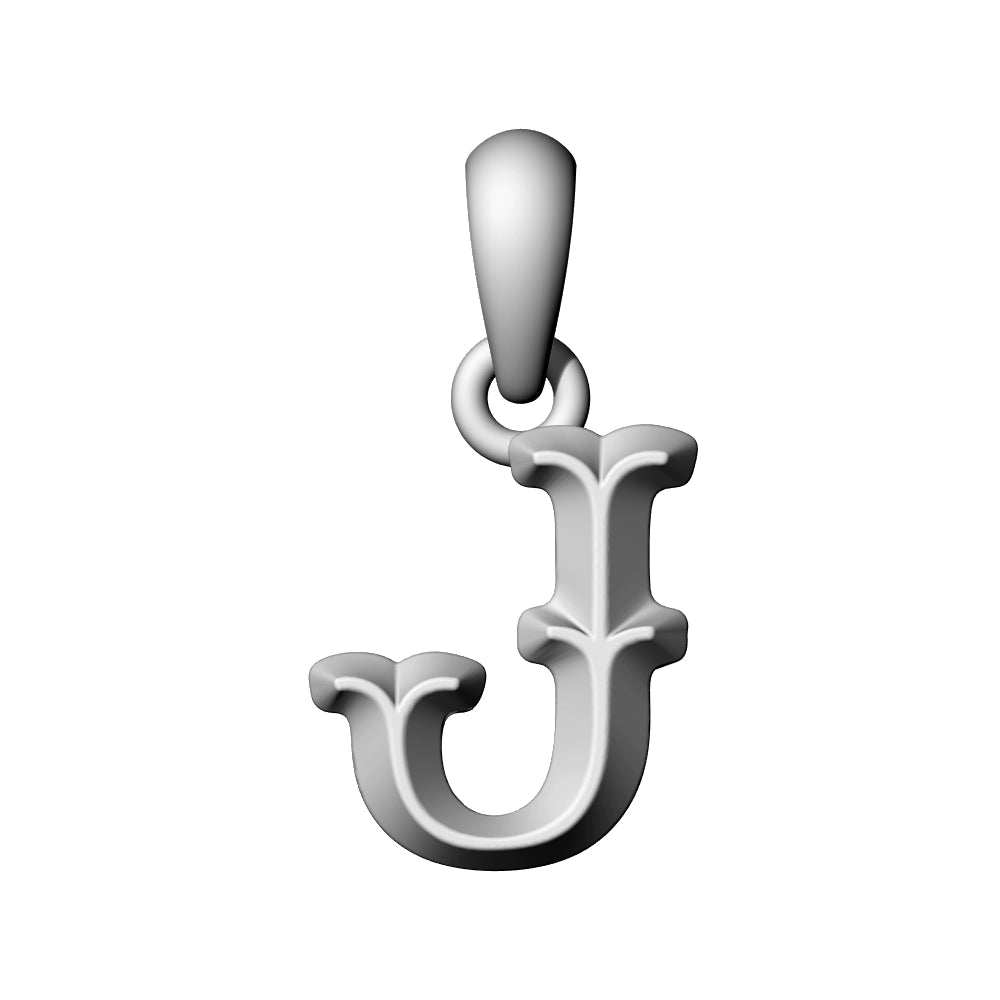 925 Silver Vintage Letter Pendant Necklace