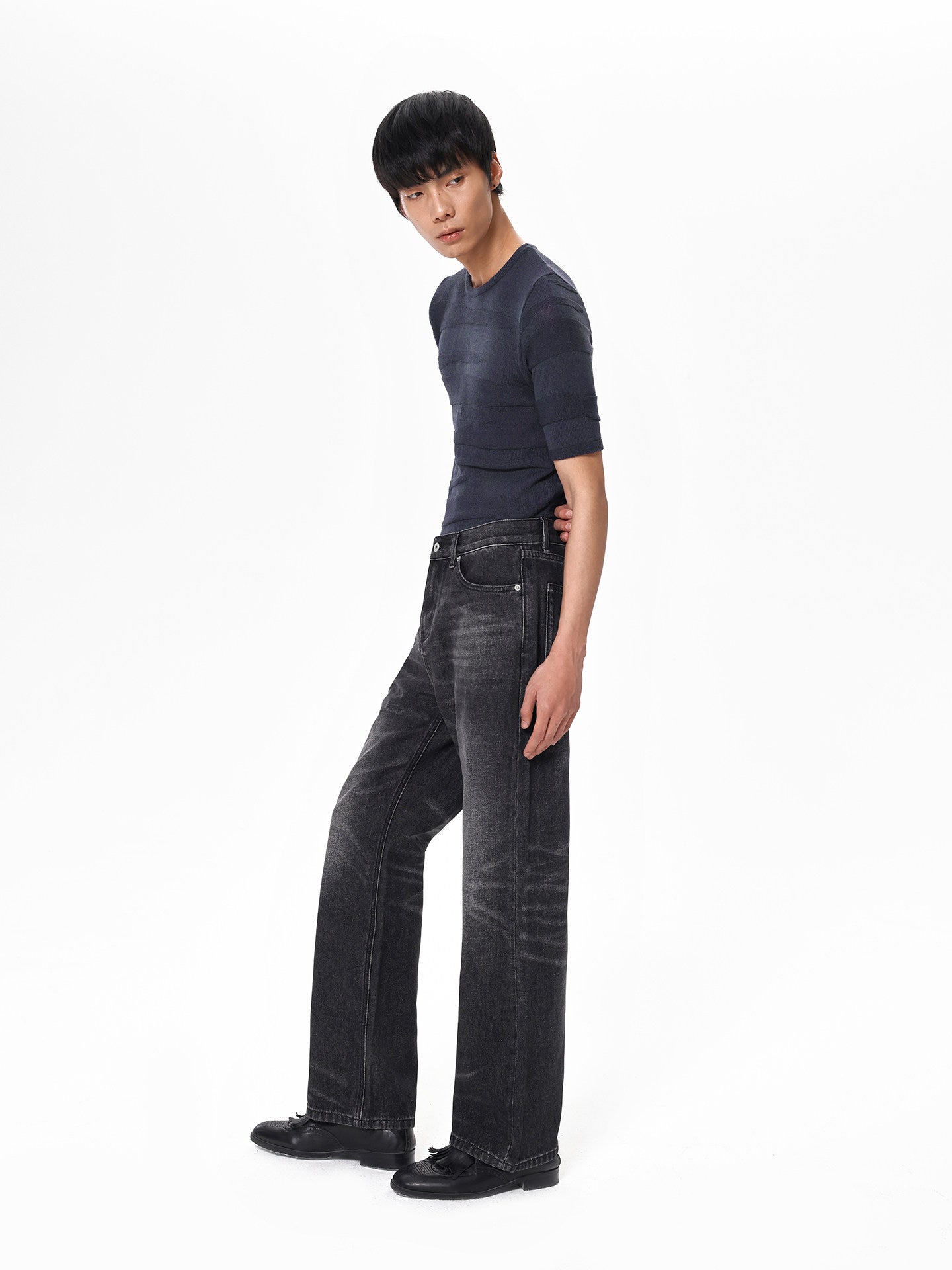 Vintage Grayscale Washed Jeans