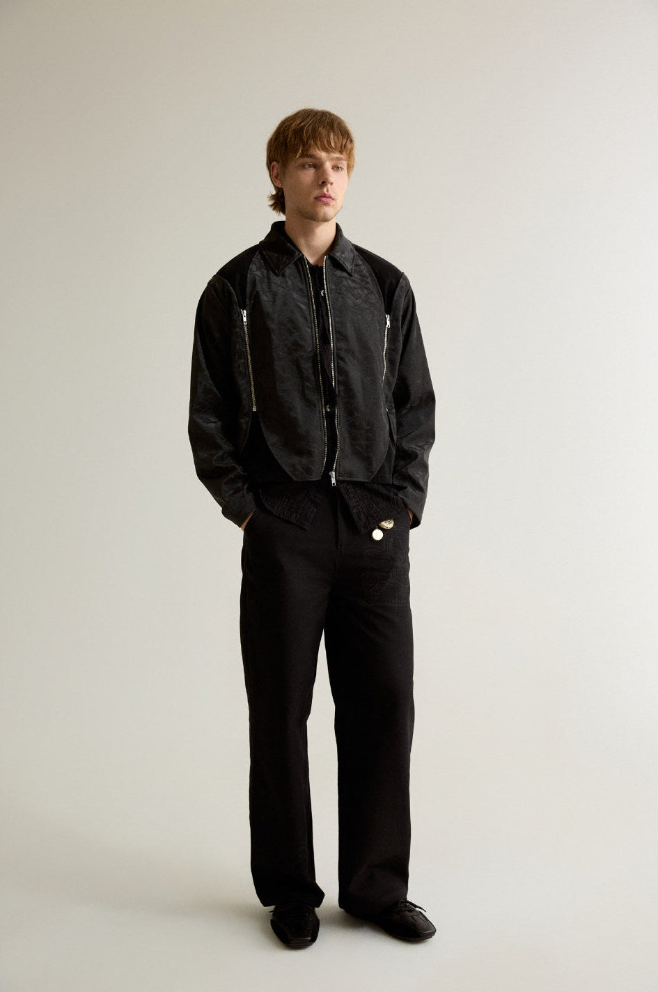 Three-Zip Patchwork Jacket "White Mist" Special Edition