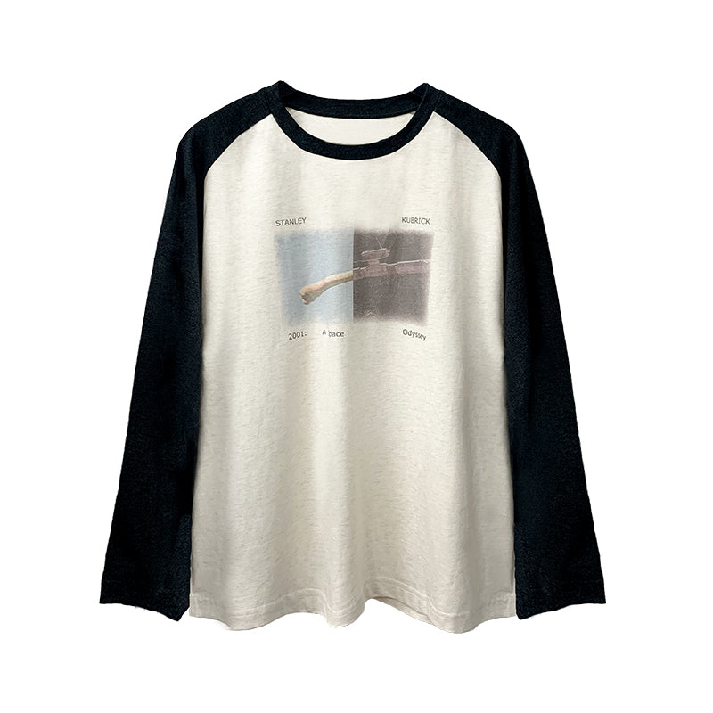"SPACE ODYSSEY" WASHED VINTAGE RAGLAN long sleeve T-shirts