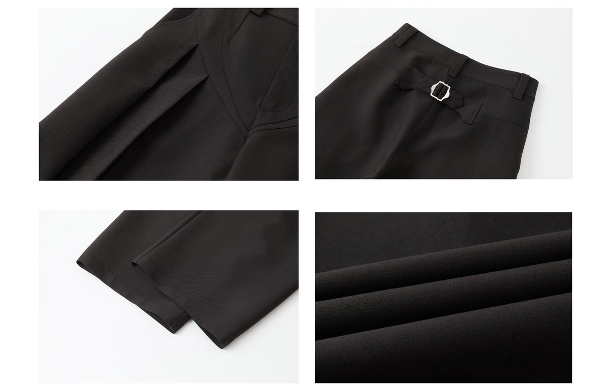 Pleated wide-leg pants