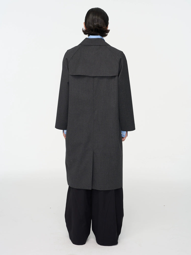 Curved Split Wool Coat