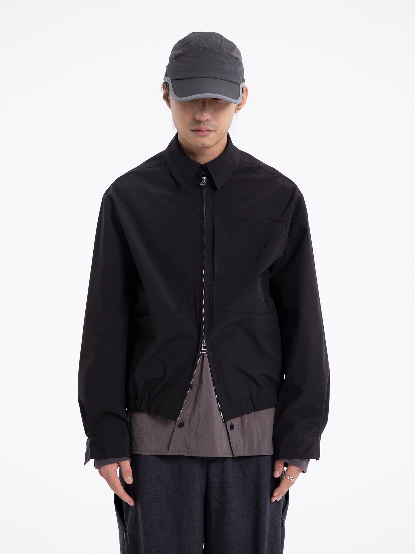 Double Zip Windproof Shirt Jacket