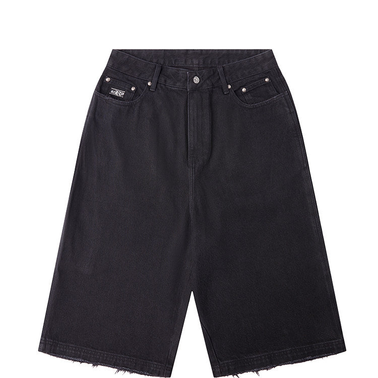 BLACK WASH BAGGY SHORTS