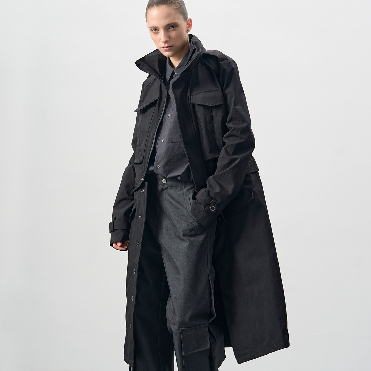 Waterproof safari multi-form trench coat