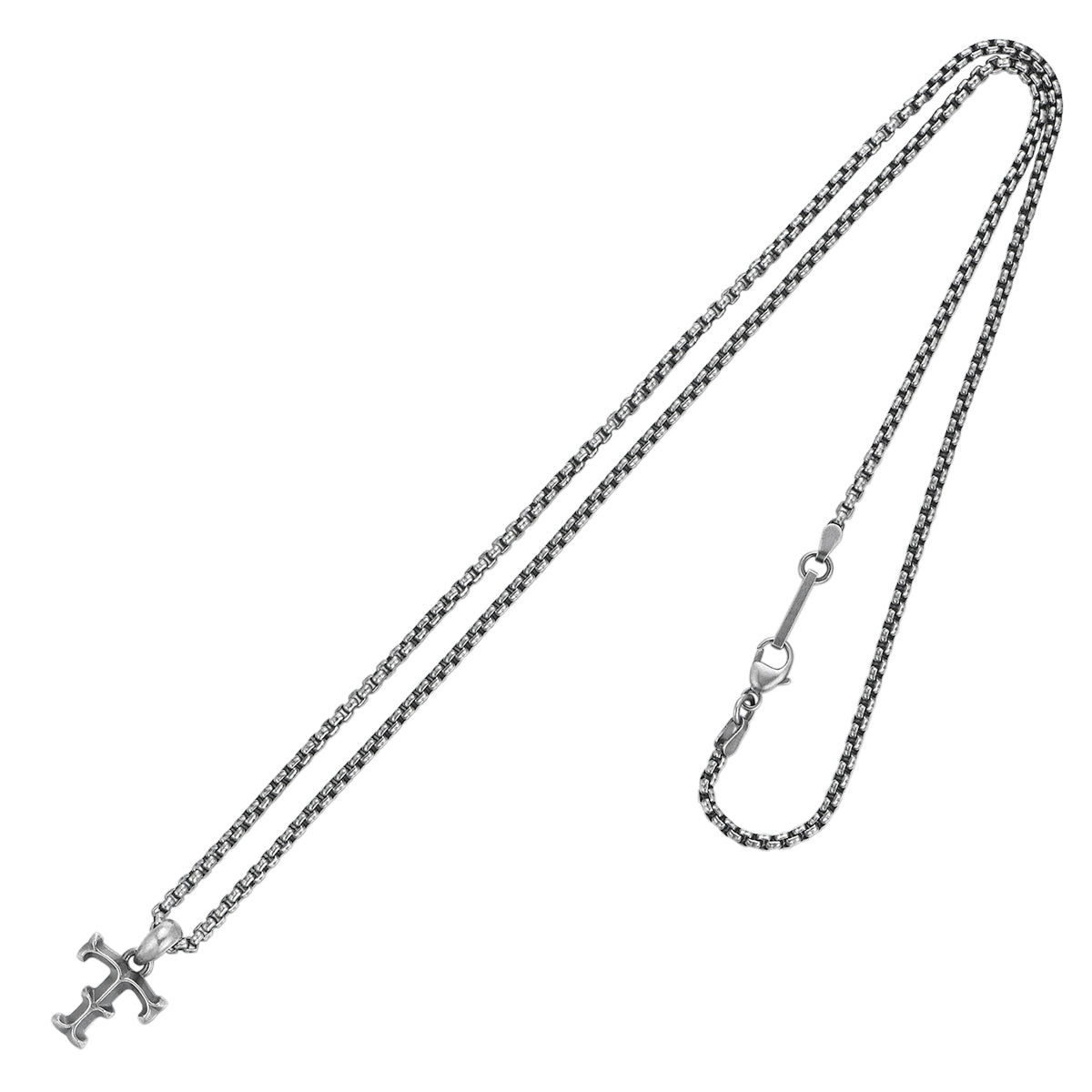 925 Silver Vintage Letter Pendant Necklace