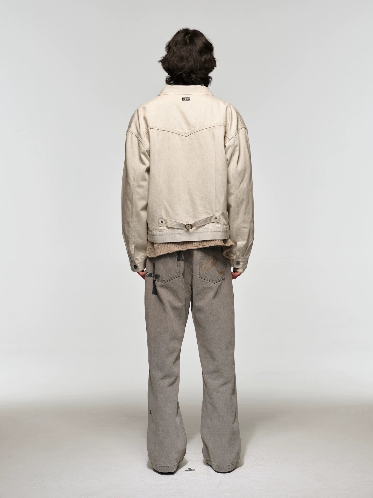 Off-White Two-Tone Vintage Washed Denim Jacket