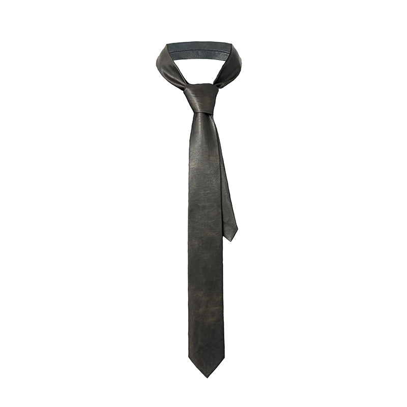 LEATHER TIE Retro Arrowhead Black