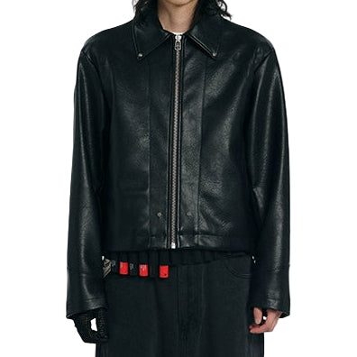 Boxy Western Leather Cropped jacket