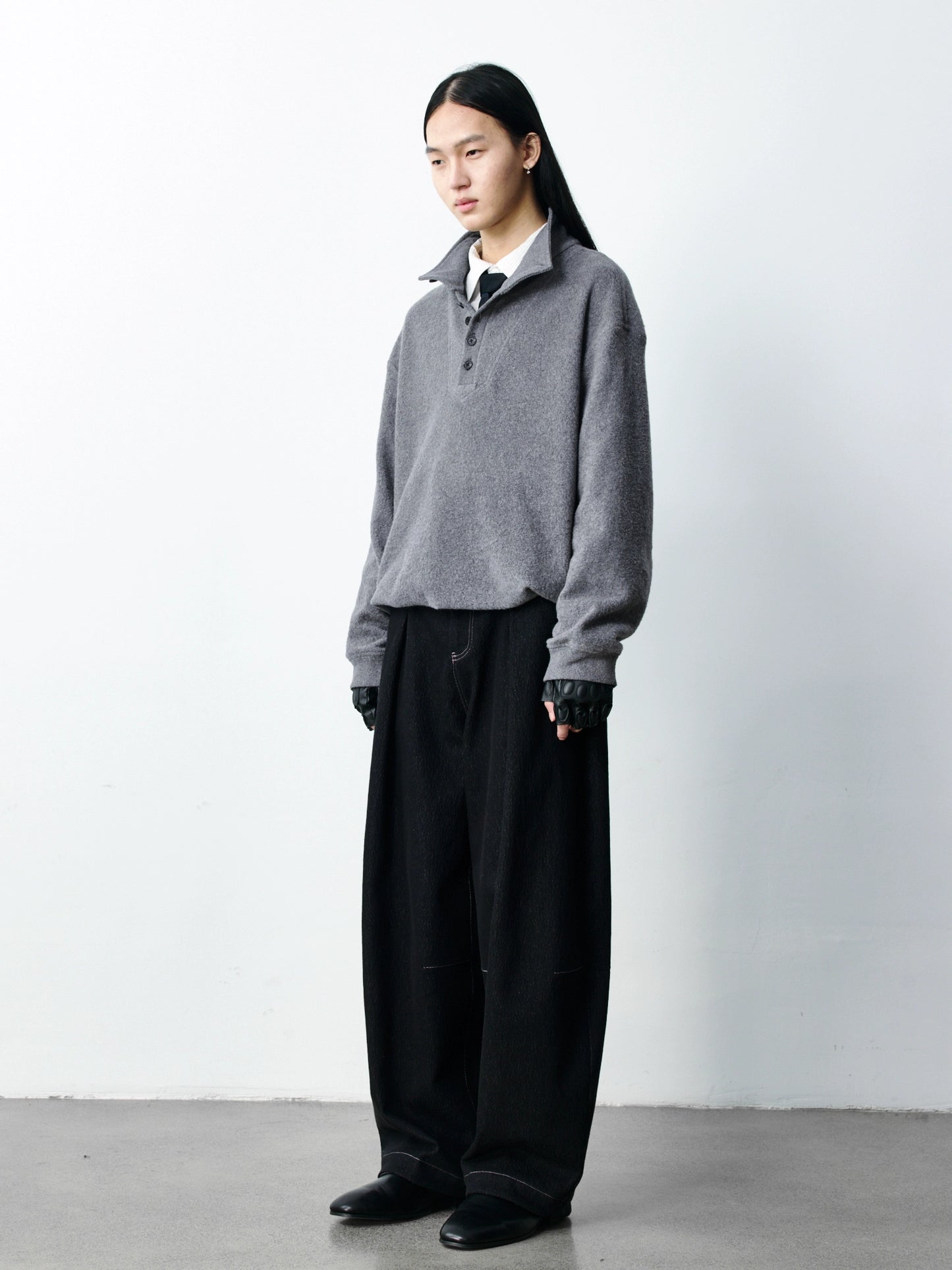 Fleece Irregular Neck Base Knit