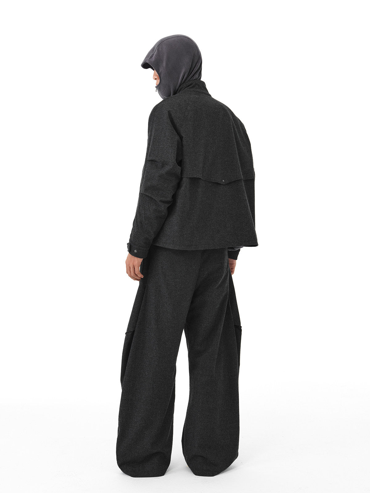 Wool soft high neck jacket