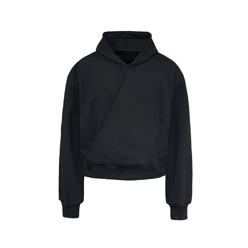 Cross-Collared Hoodie