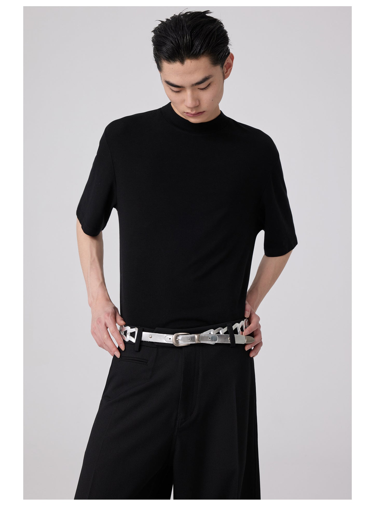 Mock Neck slim fit T-Shirt