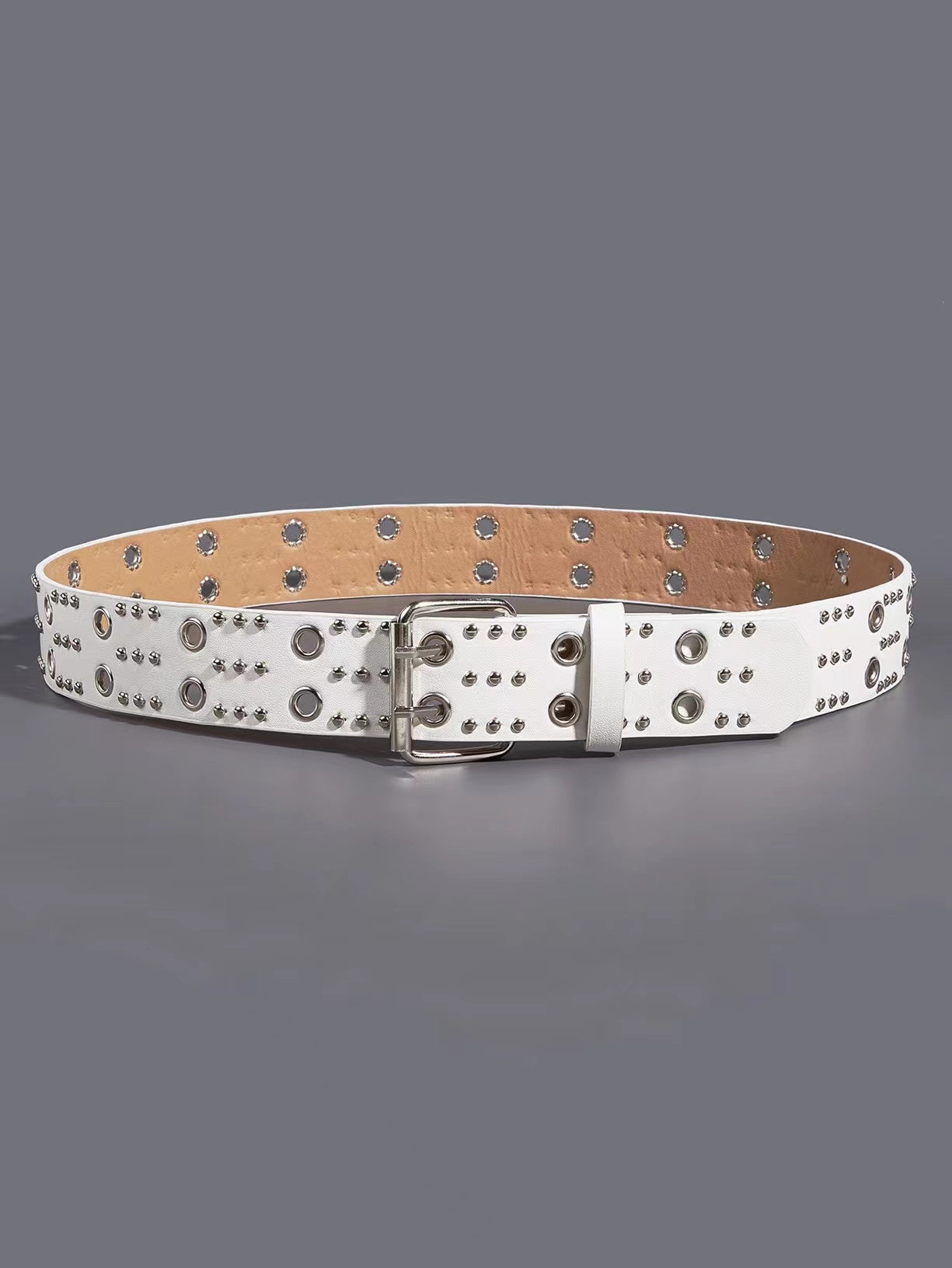 Double-breasted heavy metal punk belt