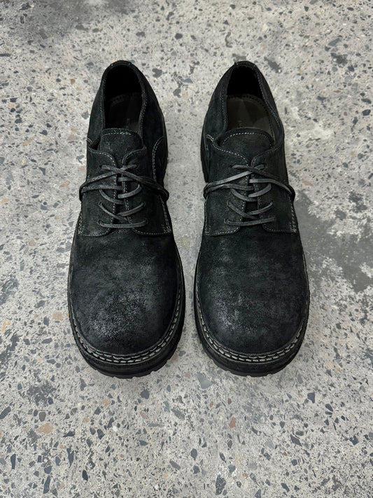 Double thread Goodyear derby leather shoes