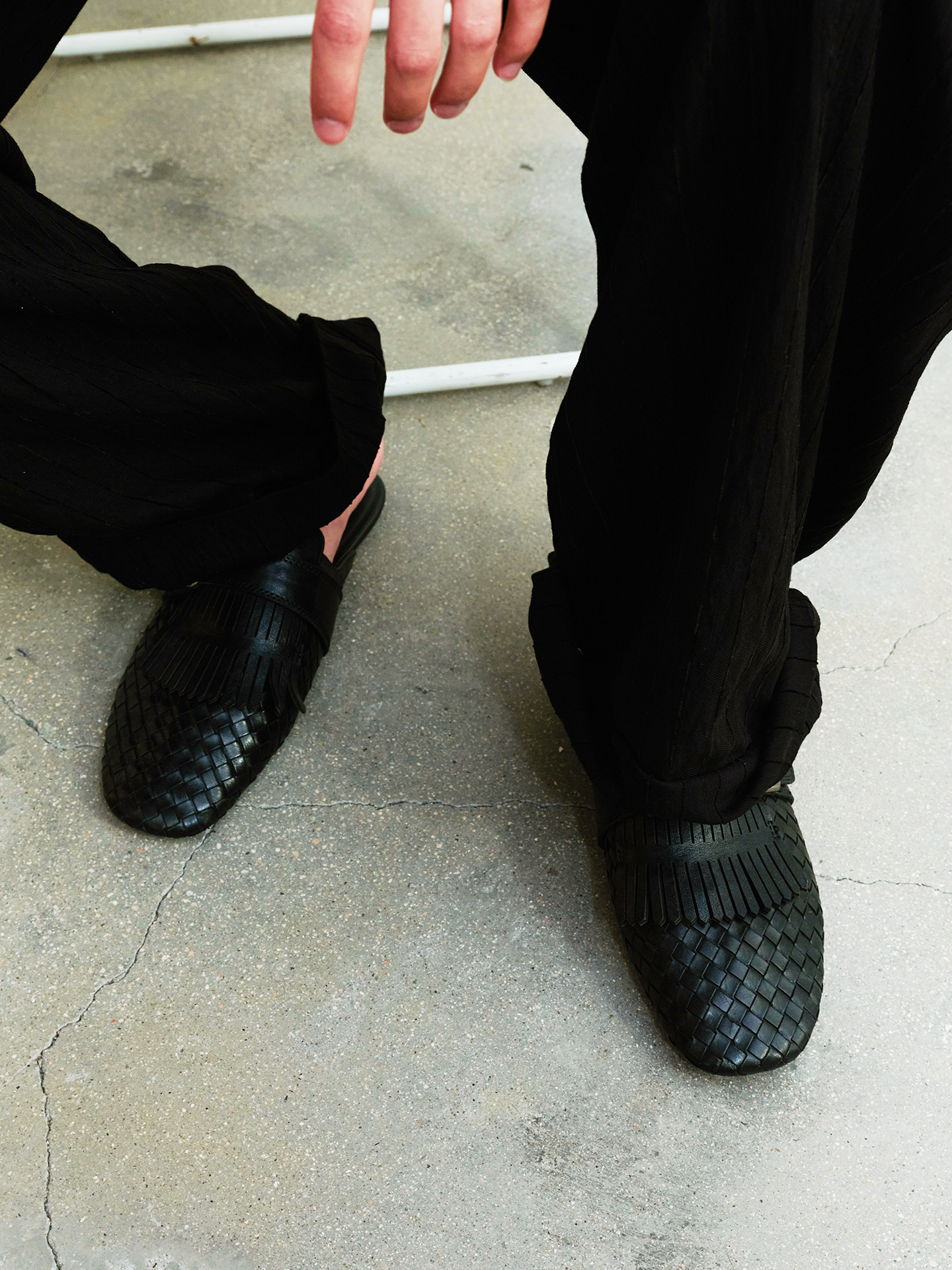 Monk Button Leather Slippers