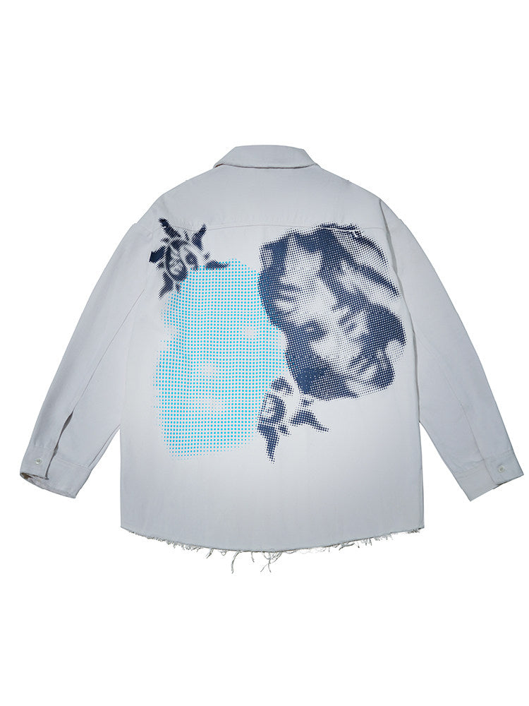 "Lourdes" Destroyed Washed Shirt