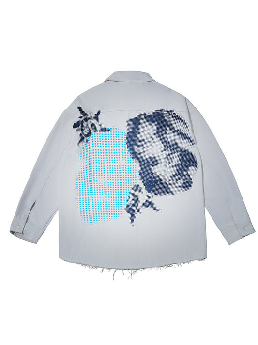 "Lourdes" Destroyed Washed Shirt