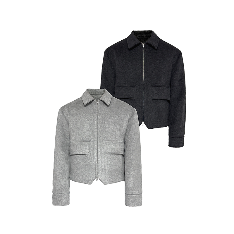 Wool Stiff Zip Jacket