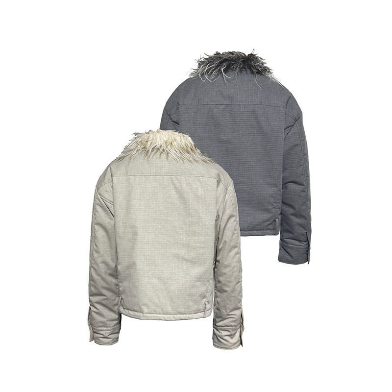 Washable Fur Collar Loop Jacket