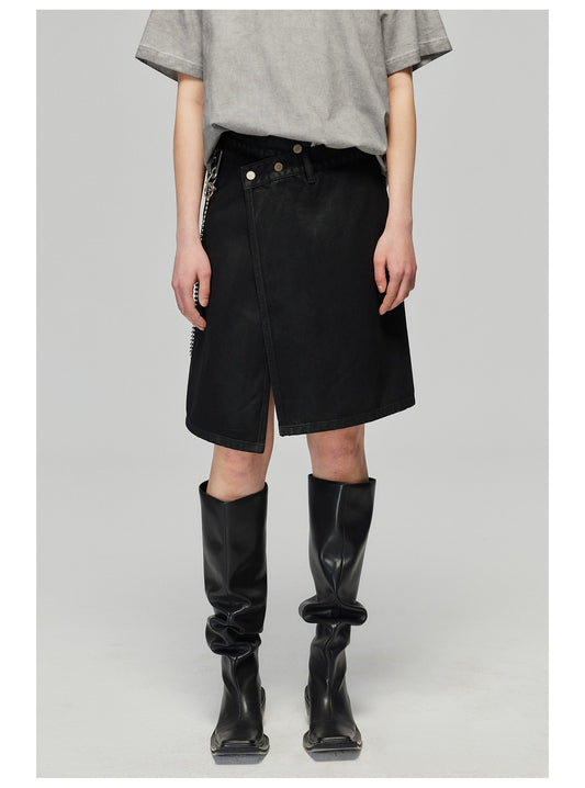 Vintage Black Denim Skirt