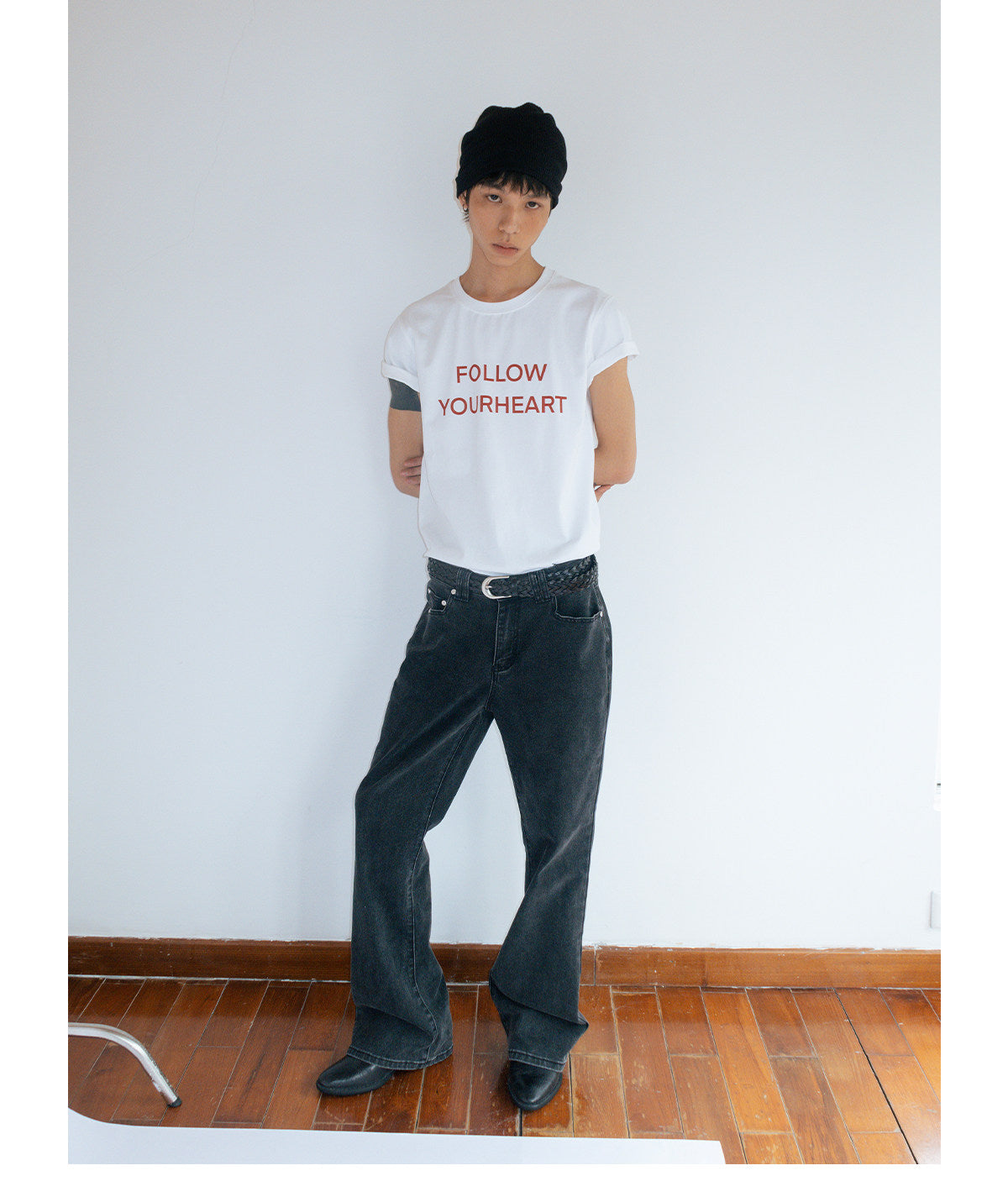 Vintage Contrast Slogan Short Sleeve T-Shirt