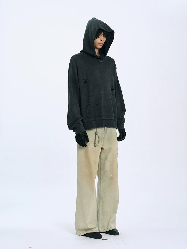 Vintage Wash Distressed Hoodie
