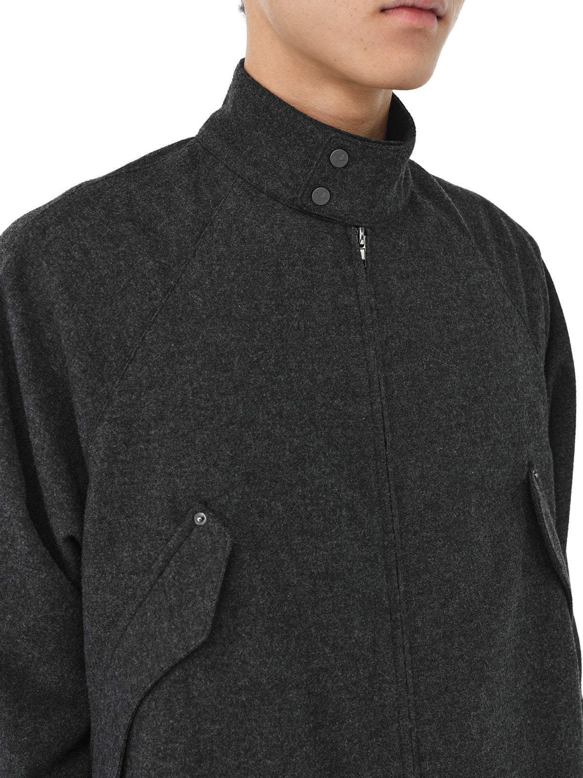 Wool soft high neck jacket