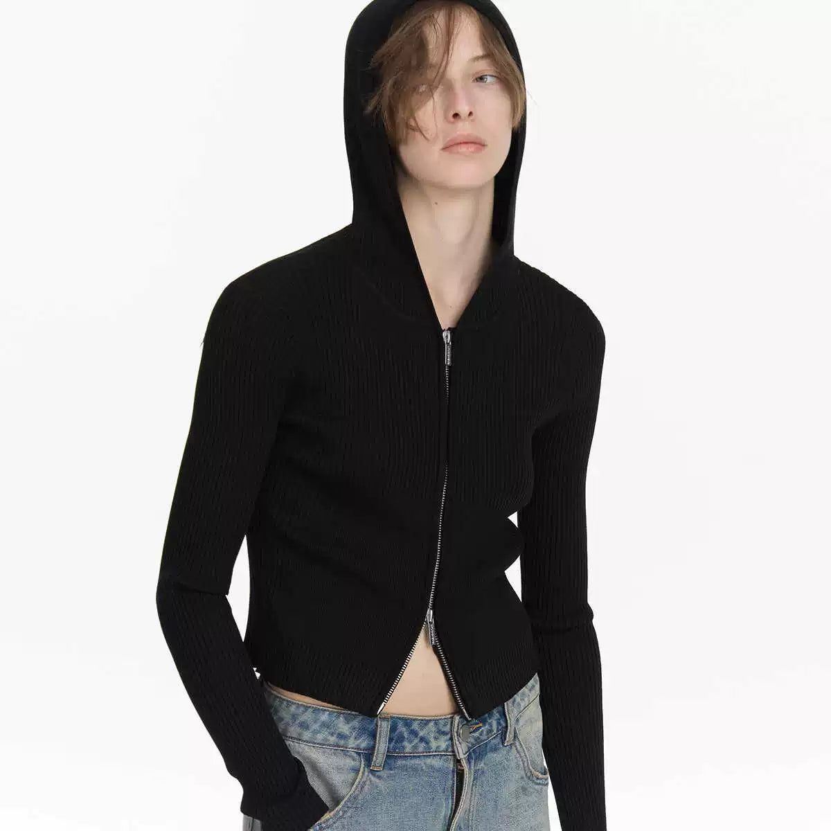 Basic Knitted Zip Hoodie