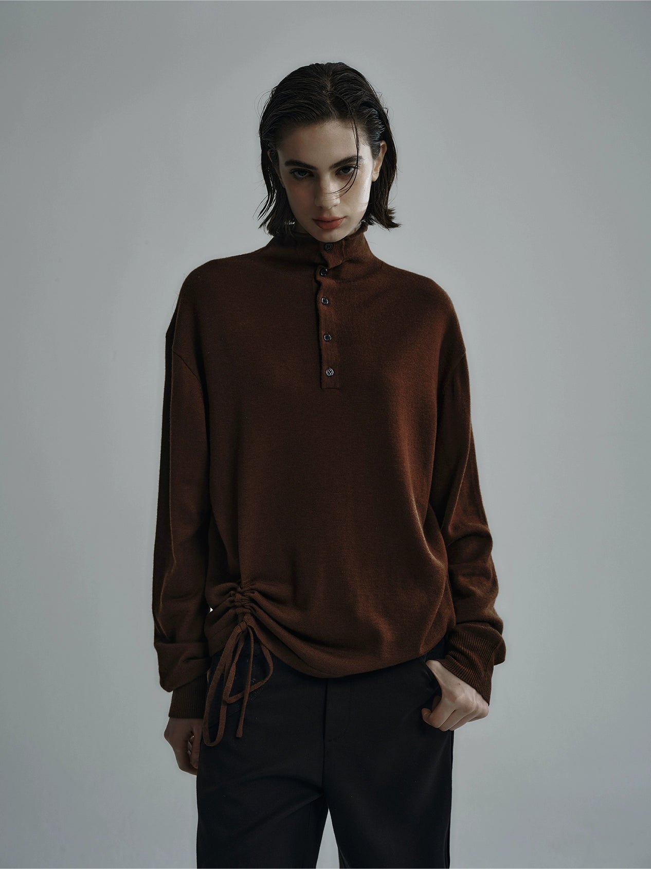 "Folded" Embroidery Wool Knit