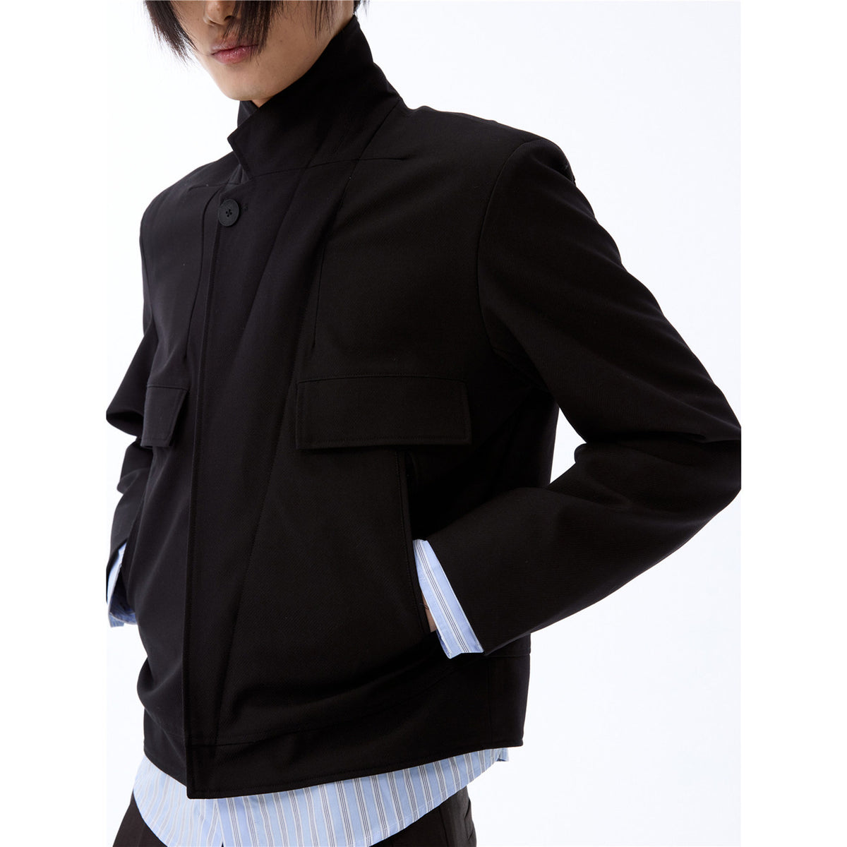 Diagonal zip jacket