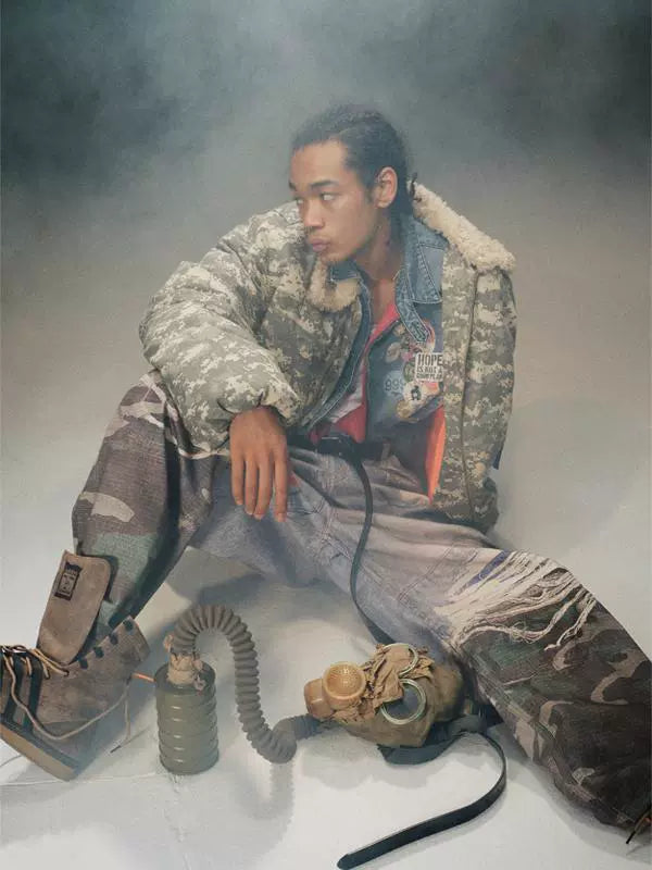 Camouflage Fur Collar Jacket