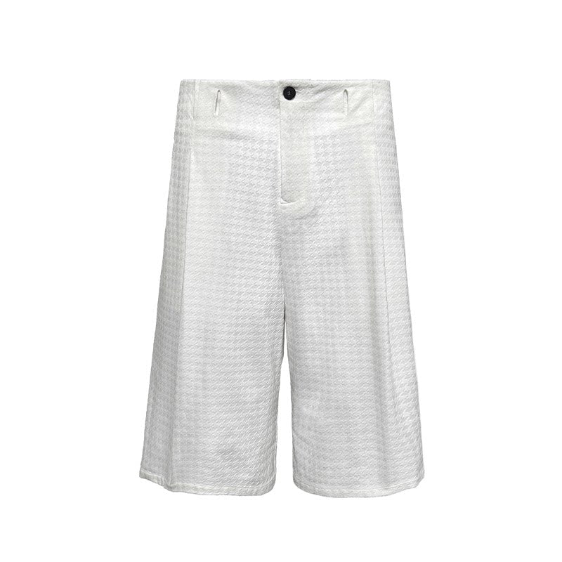 Houndstooth Pleated Cropped Pants