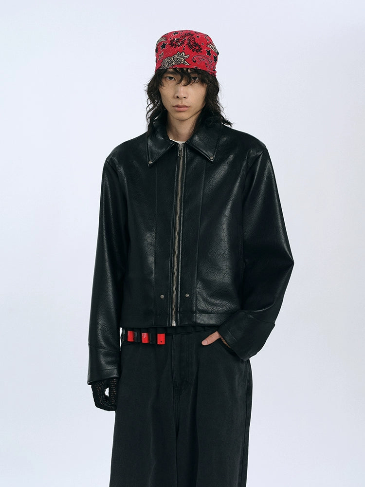 Boxy Western Leather Cropped jacket