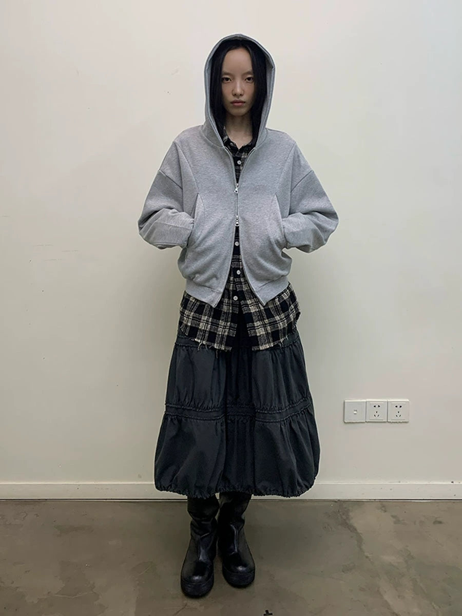 Teardrop Pocket Zip Up Hoodie