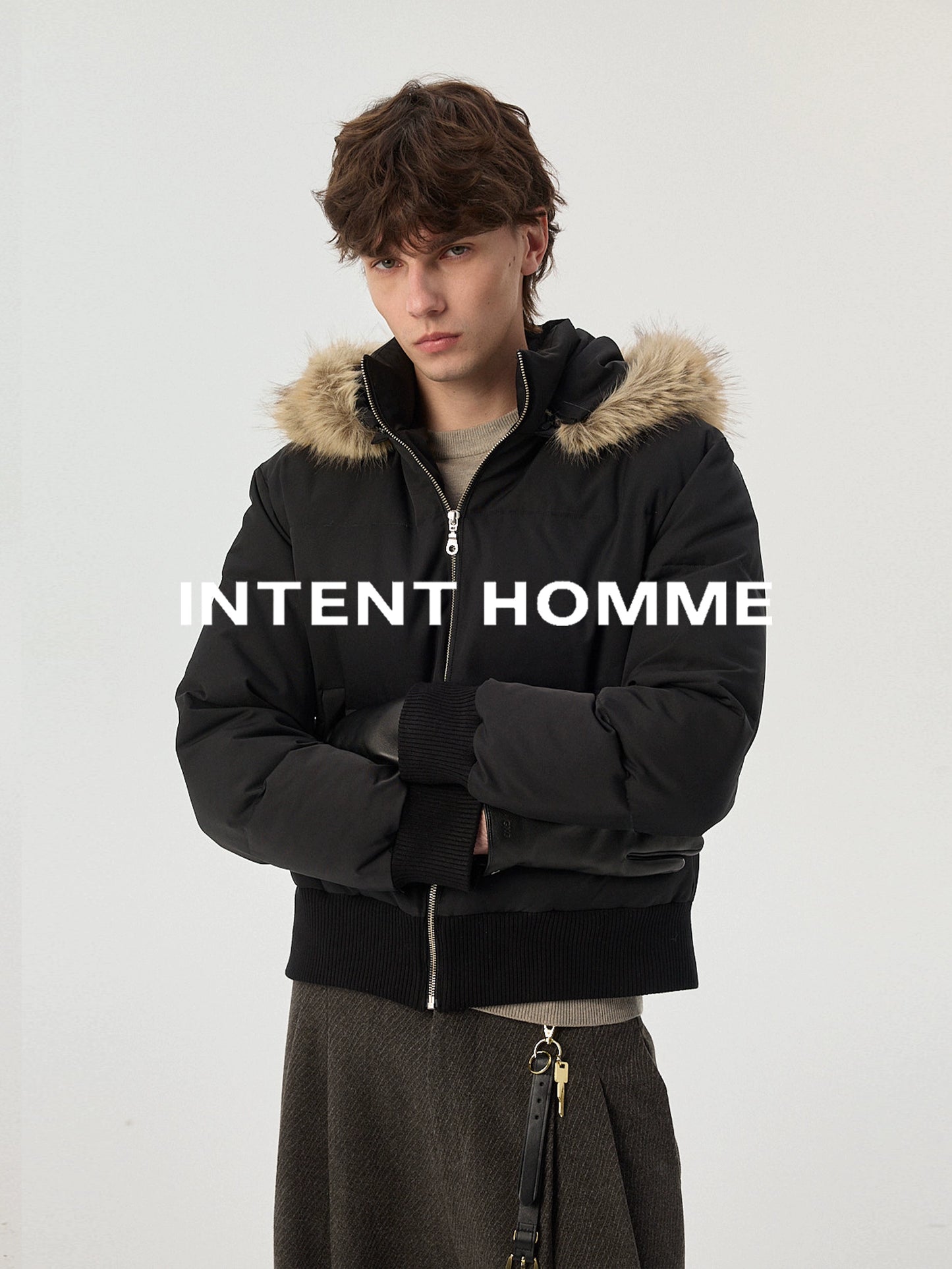 Fur Collar Hooded 90 White Duck Down Jacket