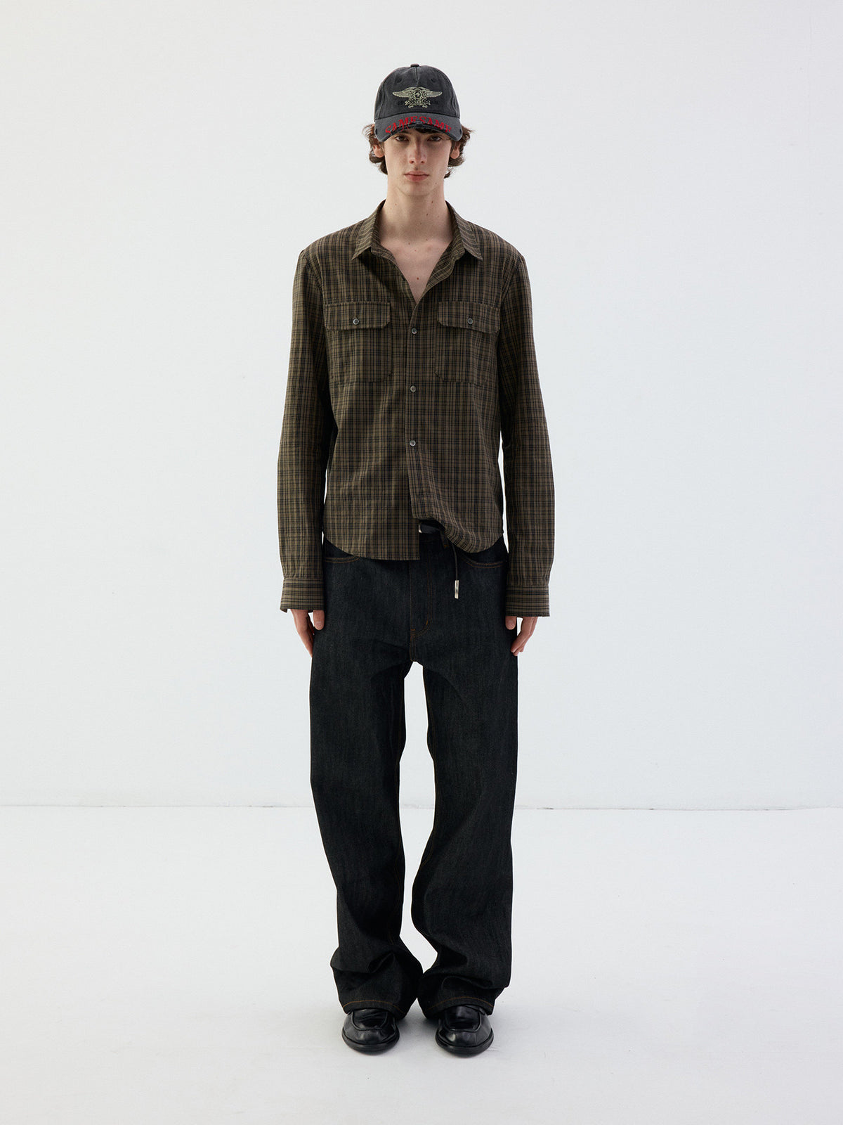 Plaid loose long-sleeve shirt
