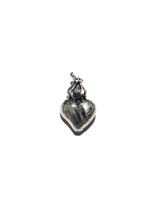 Antique Silver Heart Stud Earrings