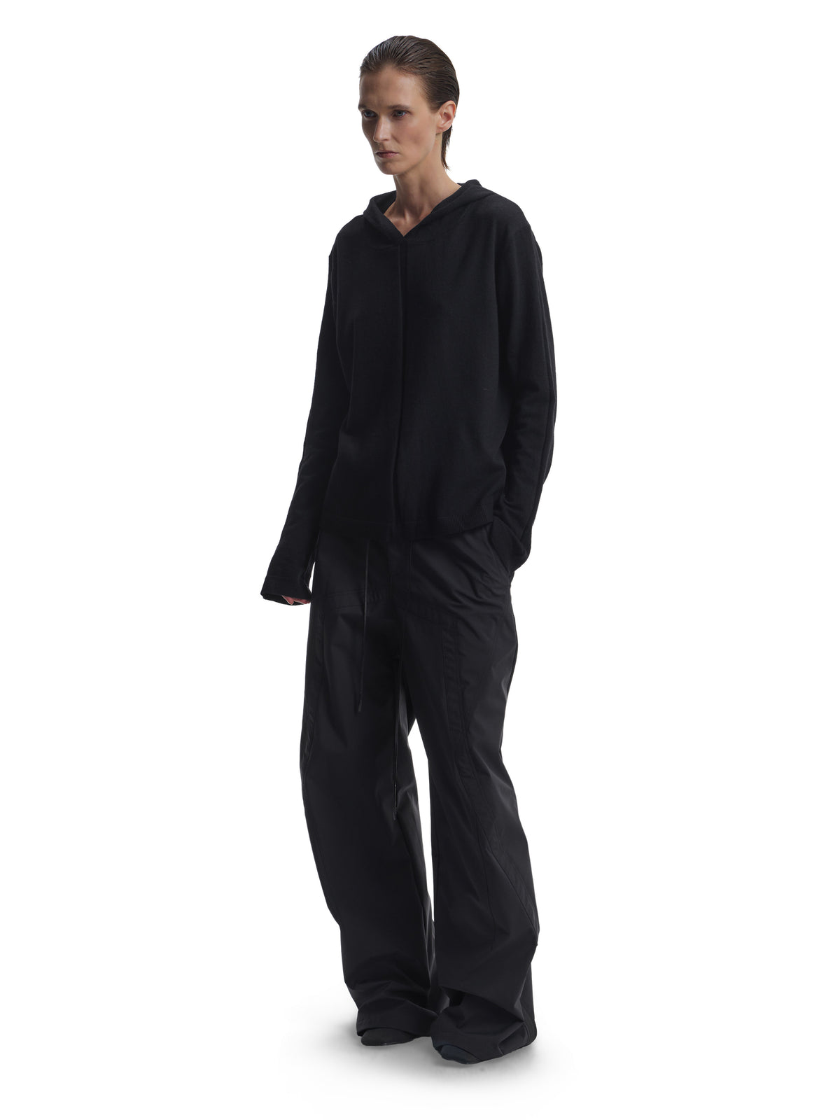 Flared cuff hooded sweatshirt