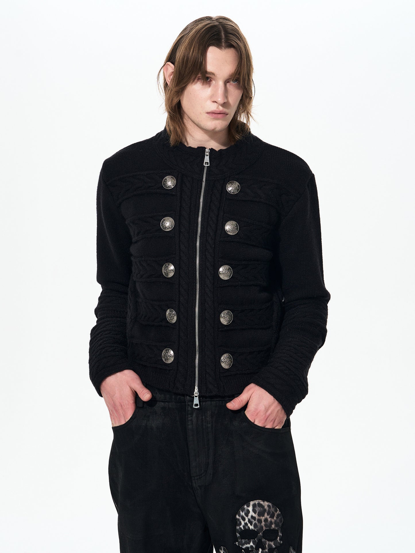 Napoleon Black Zip Knit