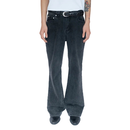 Washed Embroidered Bootcut Jeans