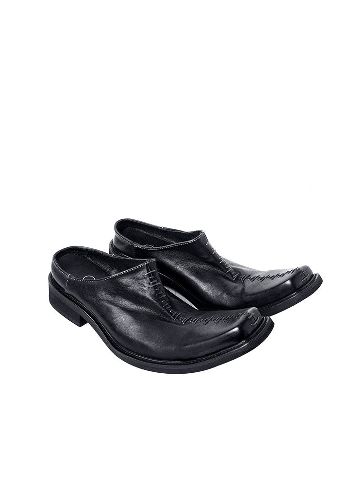 Calfskin Square Toe Derby Shoes