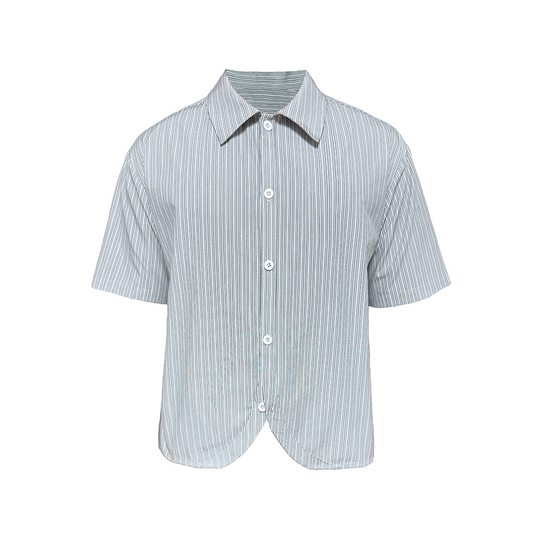 Curved Stripe Short Sleeve Shirt