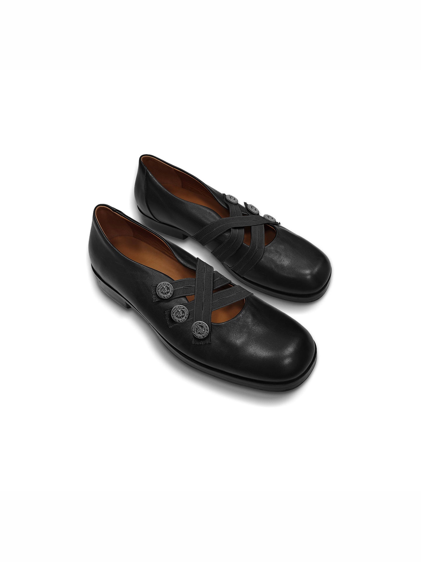 Silver buckle Mary Jane shoes