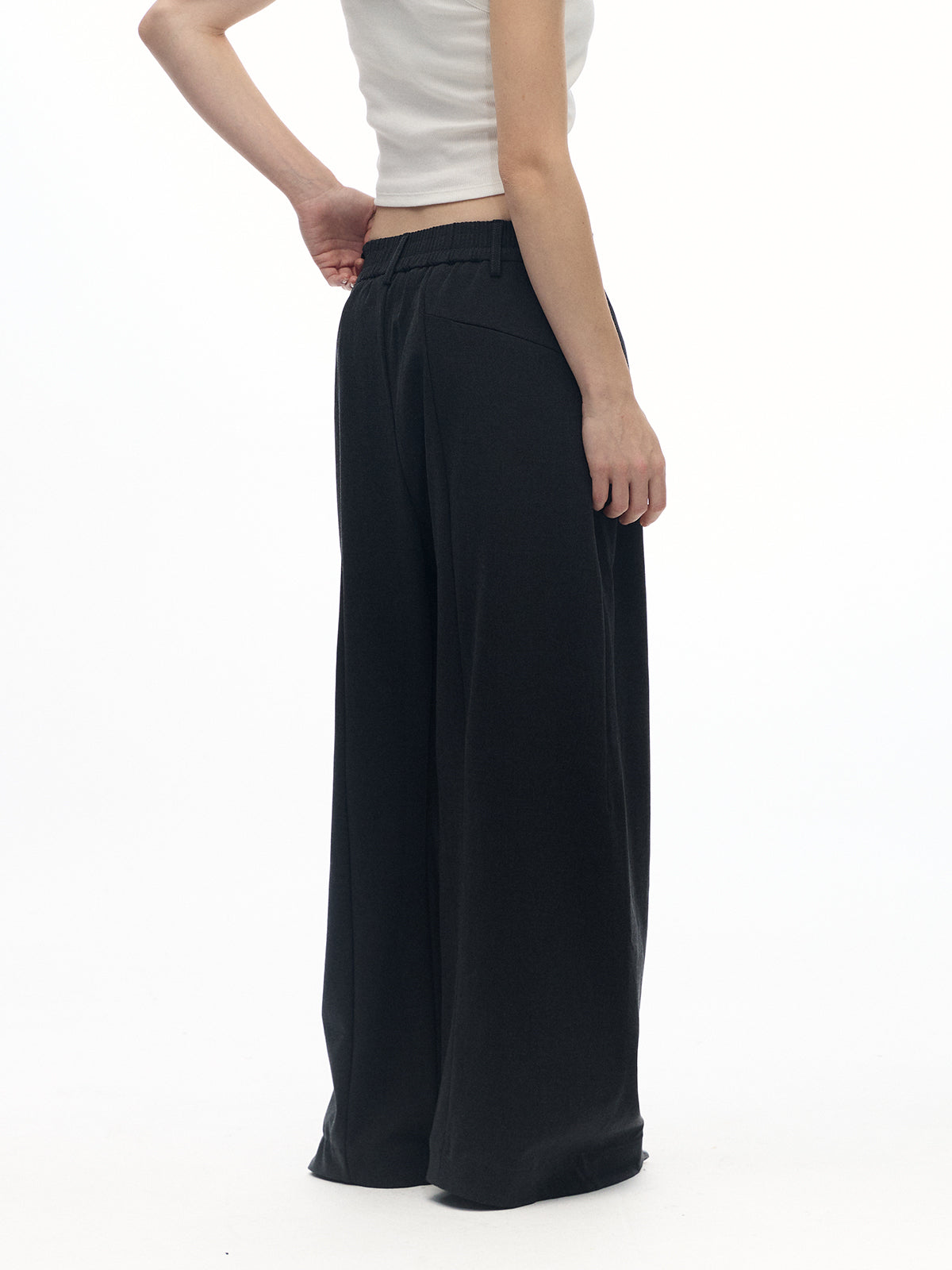 "Lunar Eclipse" loop-up grey live-pleated kendo trousers
