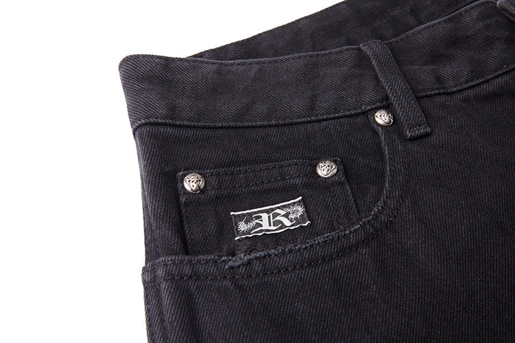 BLACK WASH BAGGY SHORTS
